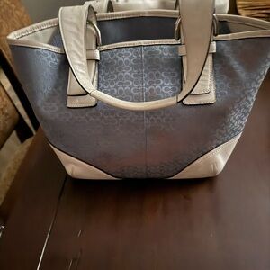 Coach Blue and Gray Tote Bag